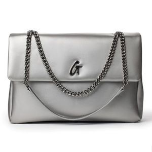 Standard Large Classic Glamaholic Flap Bag Platinum